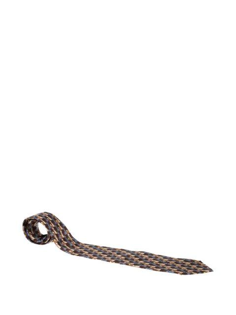 Ermenegildo Zegna Vintage scroll-print silk tie Brown 267735