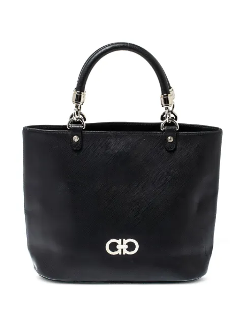 Ferragamo Pre-Owned Gancio-motif tote bag Black 366924