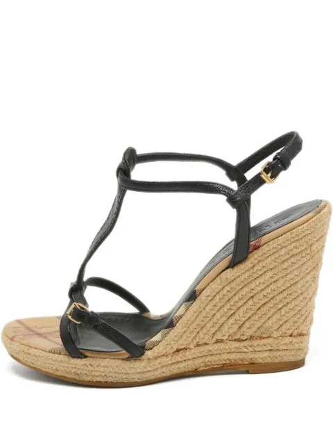 Burberry Pre-Owned 110mm strappy wedge sandals Black 970246
