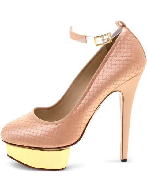 Charlotte Olympia quilted platform pumps Orange 115840