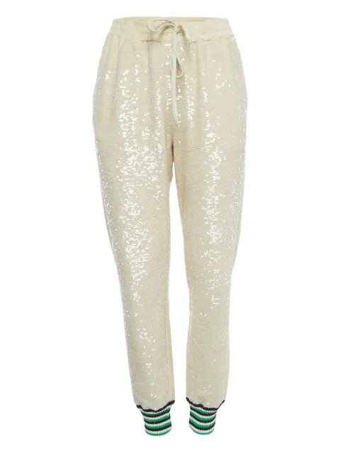 Gucci Pre-Owned sequinned drawstring-waist trousers Neutrals 918834
