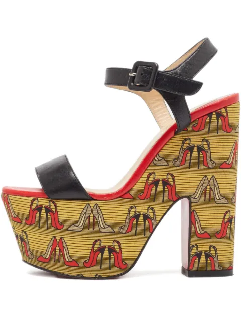 Christian Louboutin Pre-Owned 65mm platform shoe-pattern sandals Black 953437