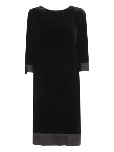 Bianco Levrin velvet three-quarter sleeve dress Black T473
