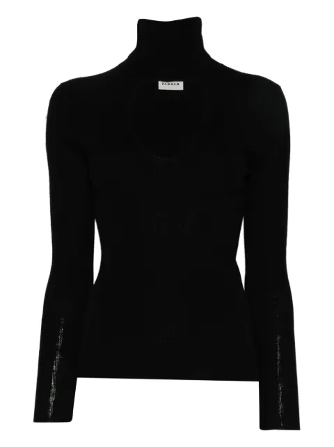 P.A.R.O.S.H. cut-out wool sweater Black LEILA25D512945