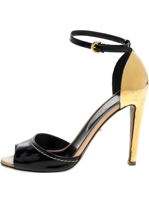 Sergio Rossi Vintage 110mm leather heeled sandals Black 320765