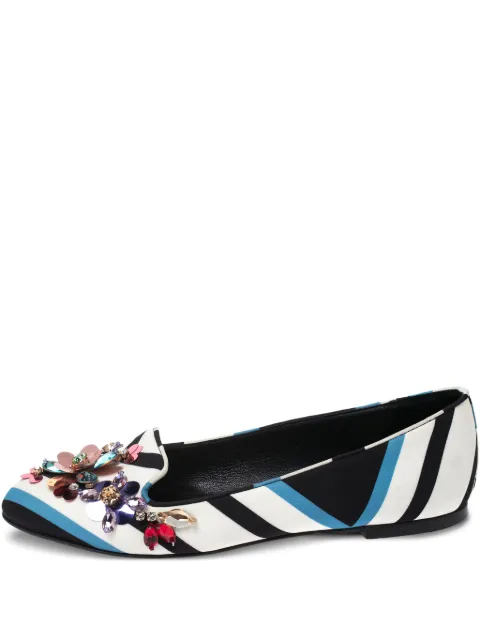 Dolce & Gabbana Pre-Owned crystal-embellished loafers White 271012