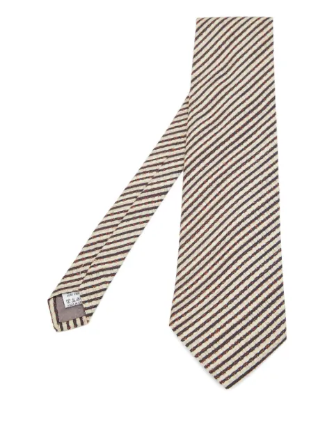 Valentino Garavani Pre-Owned 2023 diagonal-stripe silk tie Neutrals 811478