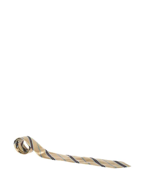 Ermenegildo Zegna Vintage diagonal-stripe silk tie Neutrals 295701
