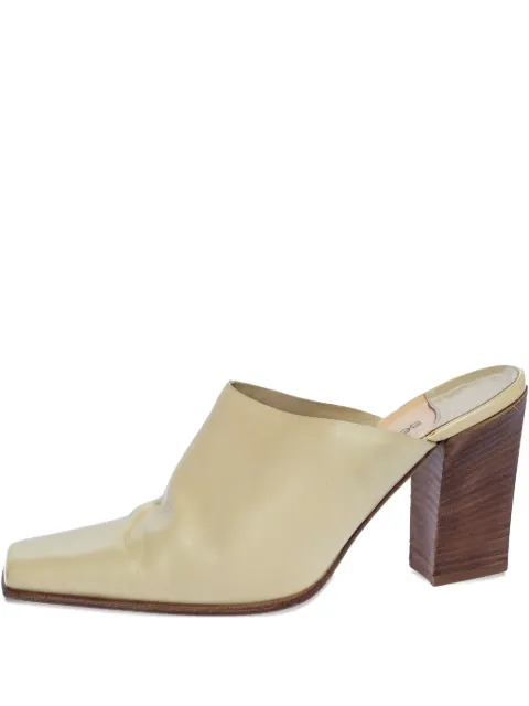 Sergio Rossi Vintage pre-owned 85mm square-toe block-heel mules Neutrals 320183