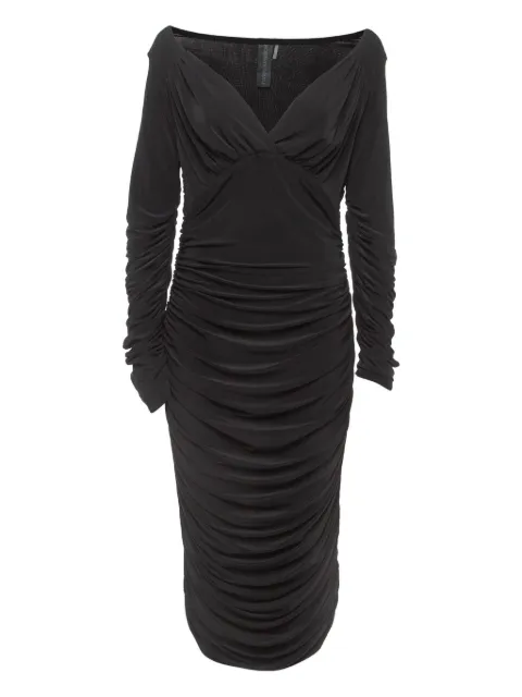 Norma Kamali Vintage draped midi dress Black 919594
