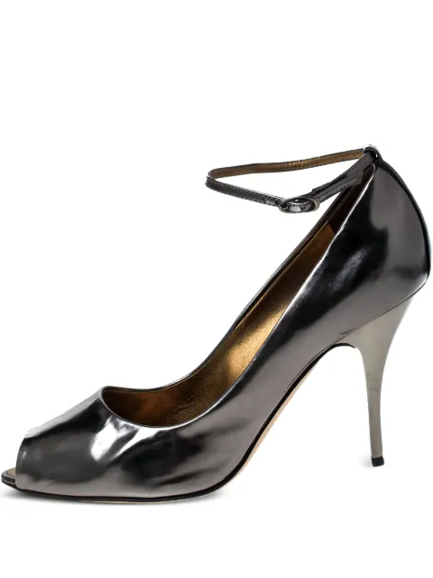Giuseppe Zanotti Vintage patent leather buckle-strap pumps Black 229792