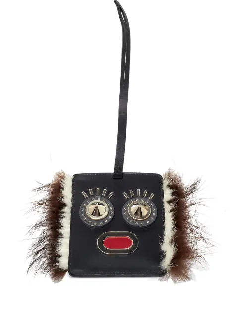 Fendi Pre-Owned Fur Monster Eye luggage charm Black 411587