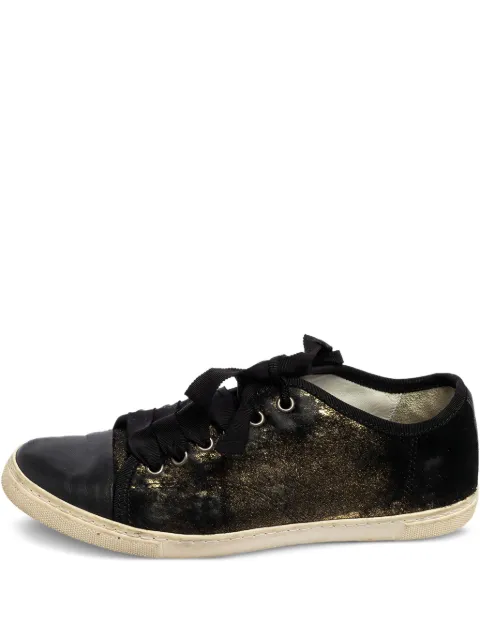 Lanvin Pre-Owned leather sneakers Black 559919