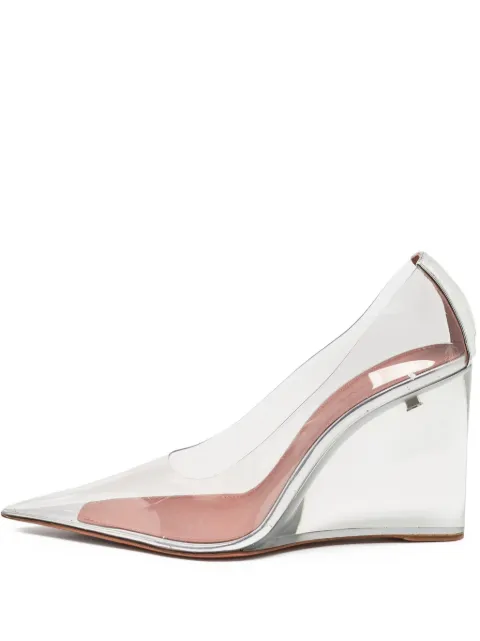 Amina Muaddi pre-owned 100mm Ane Glass pumps White 1132115