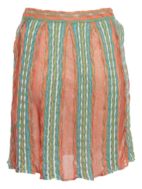 Missoni Pre-Owned striped pleated skirt Orange 967477