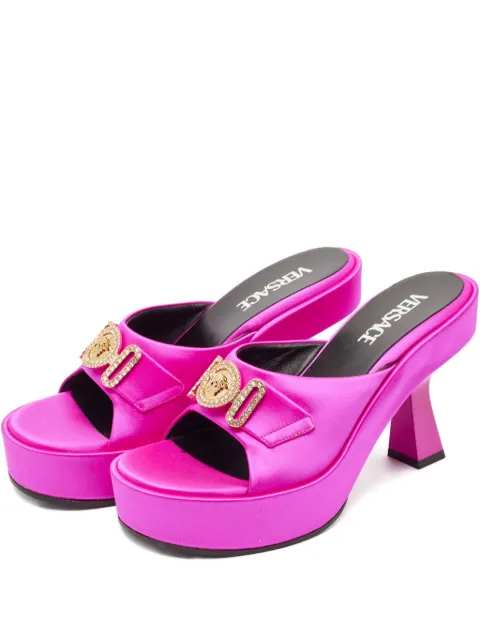 Versace Pre-Owned medusa platform satin mules Pink 1125138