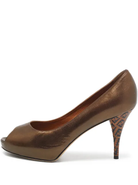 Fendi Pre-Owned 120mm FF-motif pumps Brown 1112965