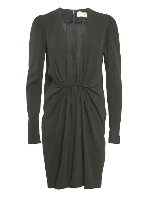 Saint Laurent Pre-Owned crepe midi dress Black 1118283