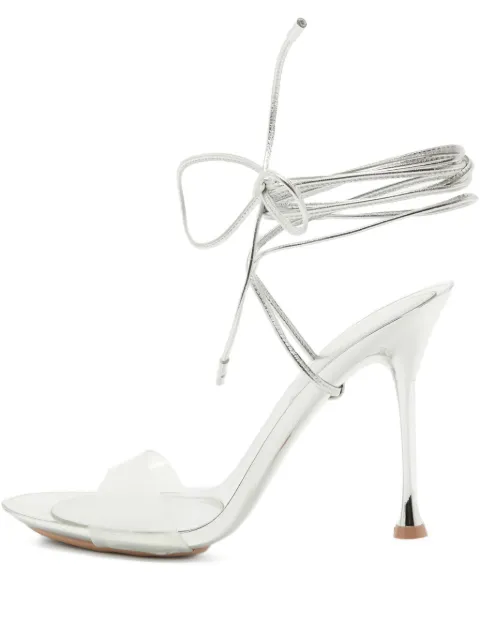 Gianvito Rossi pre-owned 110mm strappy metallic-effect sandals Silver 952828