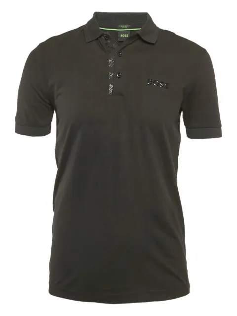 BOSS Pre-owned stretch-cotton polo shirt Black 1113713