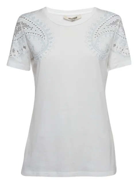 Roberto Cavalli Vintage embroidered-crystal T-shirt White 992808