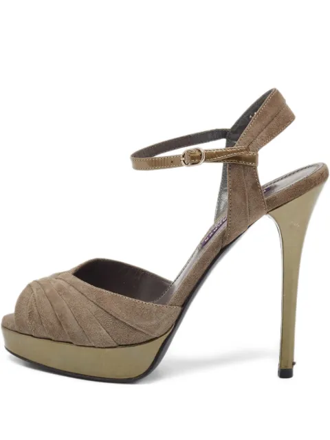 Ralph Lauren Collection pre-owned pleated sandals Green 1110770