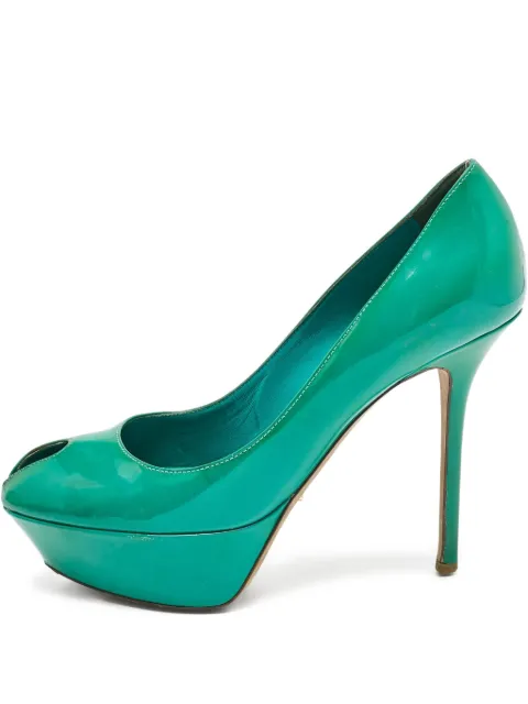 Sergio Rossi pre-owned peep-toe pumps Green 1132726