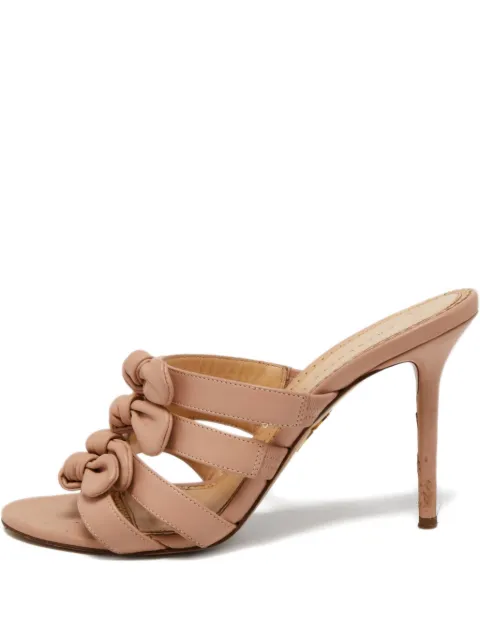 Charlotte Olympia bow leather sandals Pink 853965