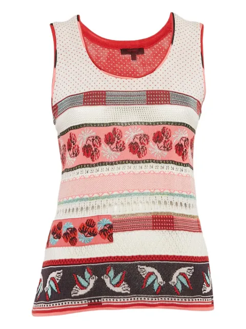 Kenzo Pre-Owned intarsia-bird knit top White 1109109
