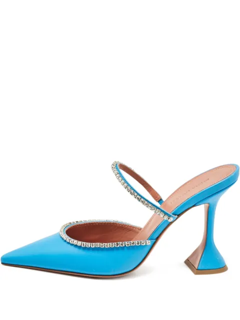 Amina Muaddi rhinestone-embellished pointed mules Blue 1117537