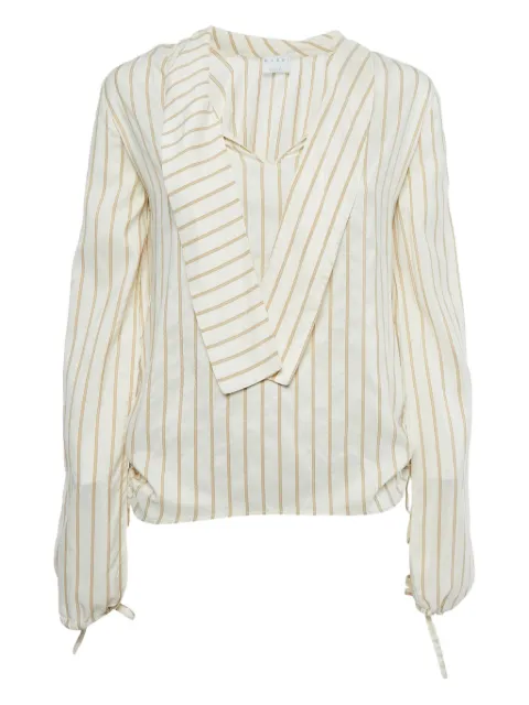 Marni Pre-Owned 2024 striped tie-neck blouse White 1097194