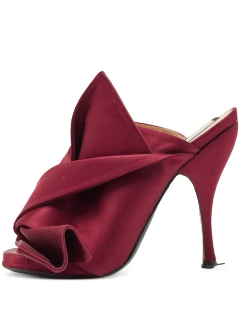 Nº21 pre-owned 120mm satin bow mules Red 1110294