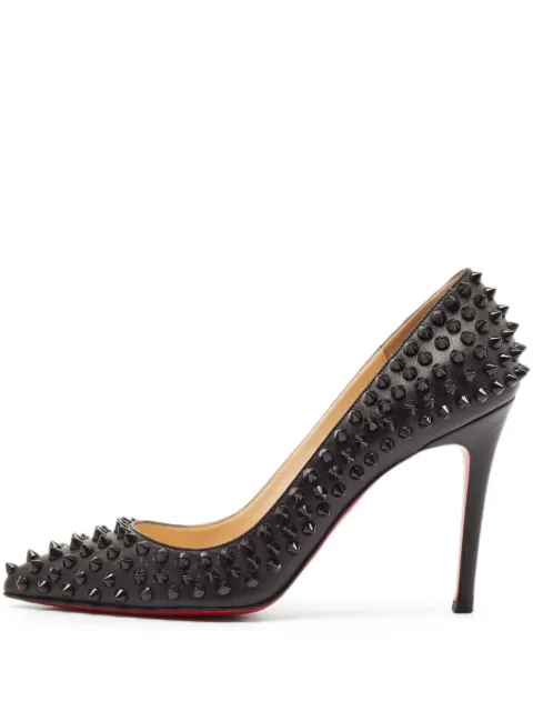 Christian Louboutin Pre-Owned 100mm spike-embellished pointed-toe pumps Black 1117434