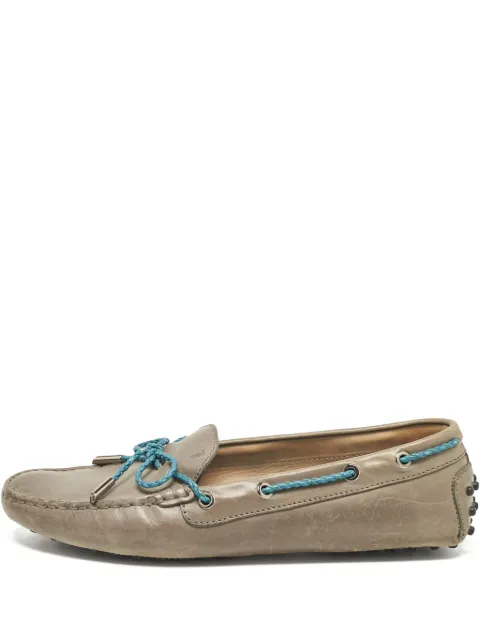 Tod's Vintage pre-owned leather boat shoes Grey 1088385
