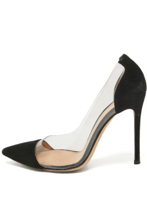 Gianvito Rossi pre-owned 105mm Plexi transparent-panel stiletto sandals Black 1072252