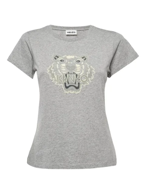 Kenzo Pre-Owned Tiger-embroidered T-shirt Grey 1062315