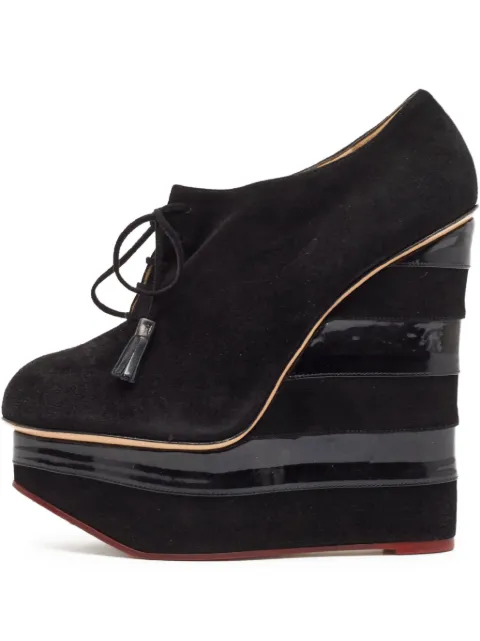 Charlotte Olympia pre-owned 160mm platform wedge pumps Black 1052157