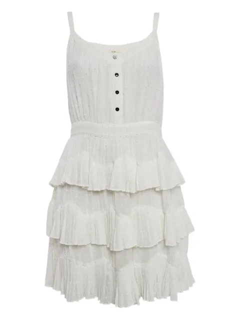 Maje pre-owned tiered button dress White 1042582