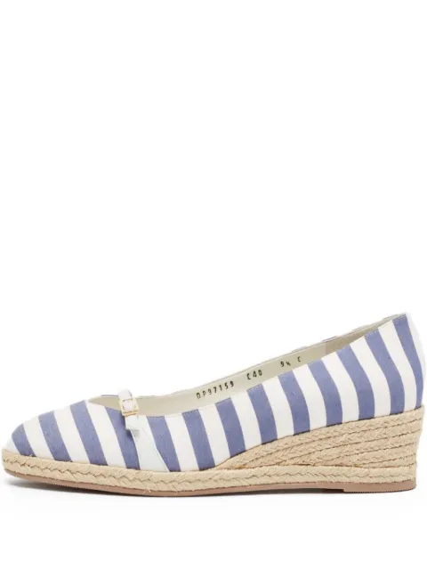 Ferragamo Pre-Owned 50mm stripes espadrilles Blue 1044455