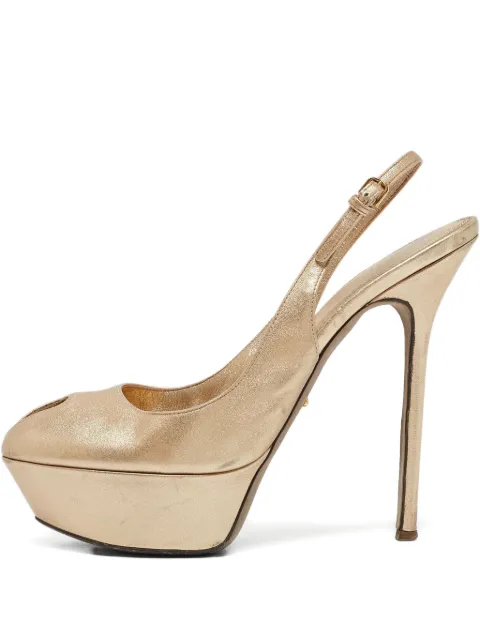Sergio Rossi Vintage 2023 140mm platform sandals Gold 1107439