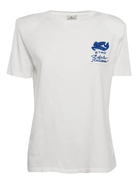 Etro Pre-Owned appliqué-detail cotton t-shirt White 1129669