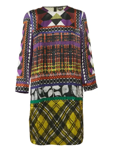 Just Cavalli Vintage geometric-print shift mini dress Purple 1130406