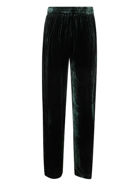 Bianco Levrin velvet elasticated-waist trousers Green P06095