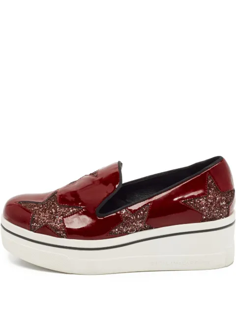 Stella McCartney Pre-Owned star-patch platform loafers Red 1091838