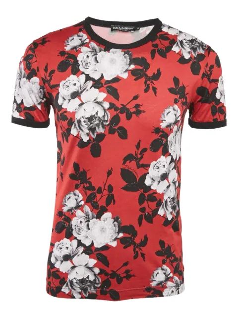 Dolce & Gabbana Pre-Owned floral-print T-shirt Red 1063999