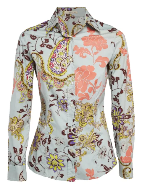 Etro Pre-Owned paisley-print long-sleeved shirt Blue 1061652
