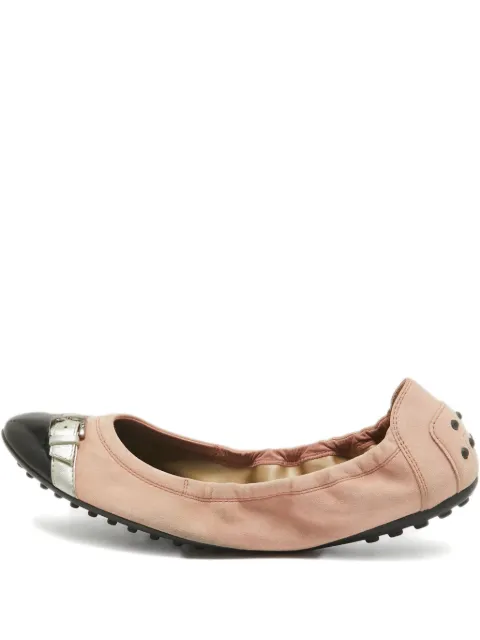 Tod's Vintage pre-owned patent leather buckled ballet flats Pink 997911