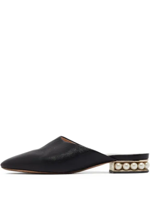 Nicholas Kirkwood pre-owned Casati pearl-embellished slip-on mules Black 985304