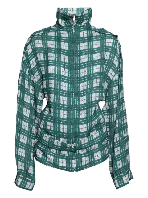 JOSEPH pre-owned checked belted jacket Green 1131022