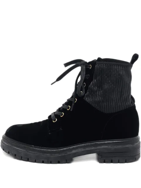 Gianvito Rossi velvet lace-up boots Black 1108370
